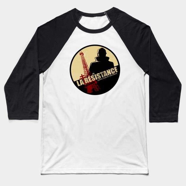 WW2 French Resistance - La Resistance (distressed) Baseball T-Shirt by TCP